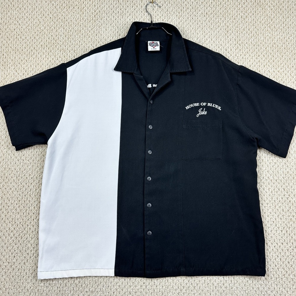 Blues Brothers House of Blues Bowling Shirt Mens XL Black White Mission From God